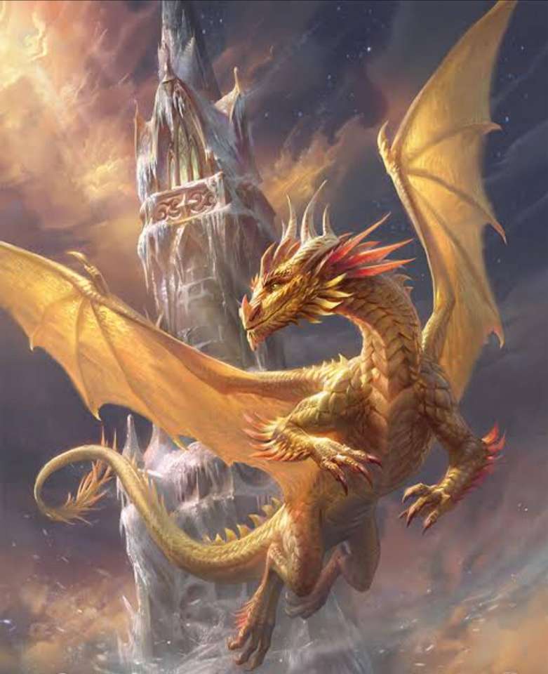Gold dragon jigsaw puzzle online