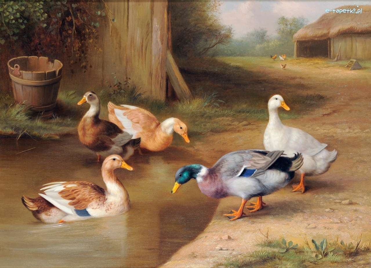 ducklings by the pond jigsaw puzzle