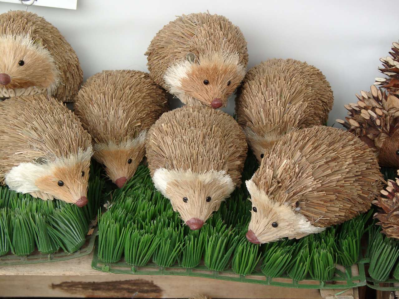 šťastní ježci na umělém trávníku skládačky online