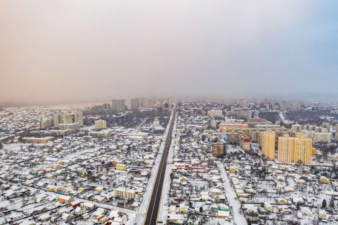 městské budovy pod bílou oblohou během dne skládačky online