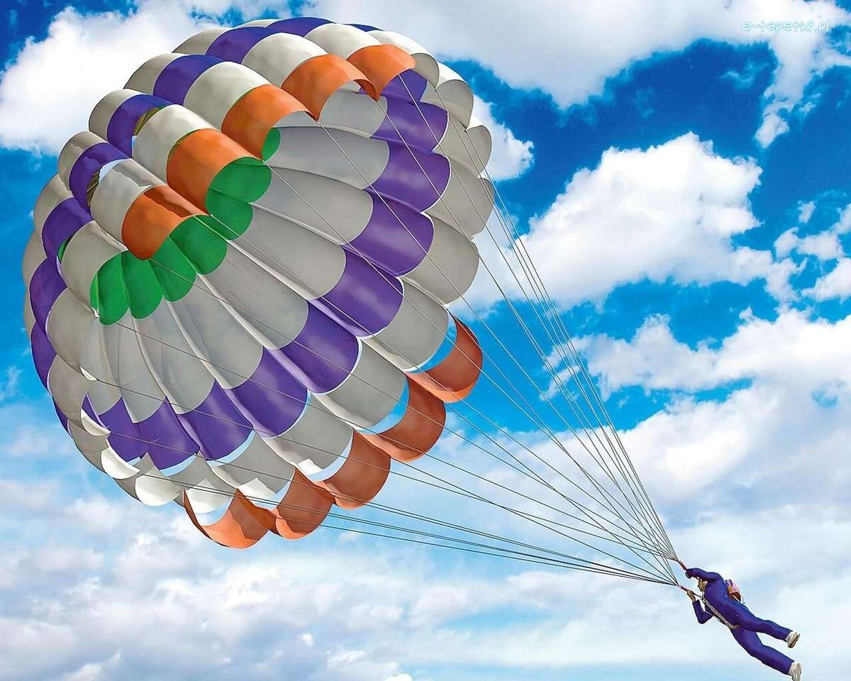 Спускане с парашут, облаци онлайн пъзел