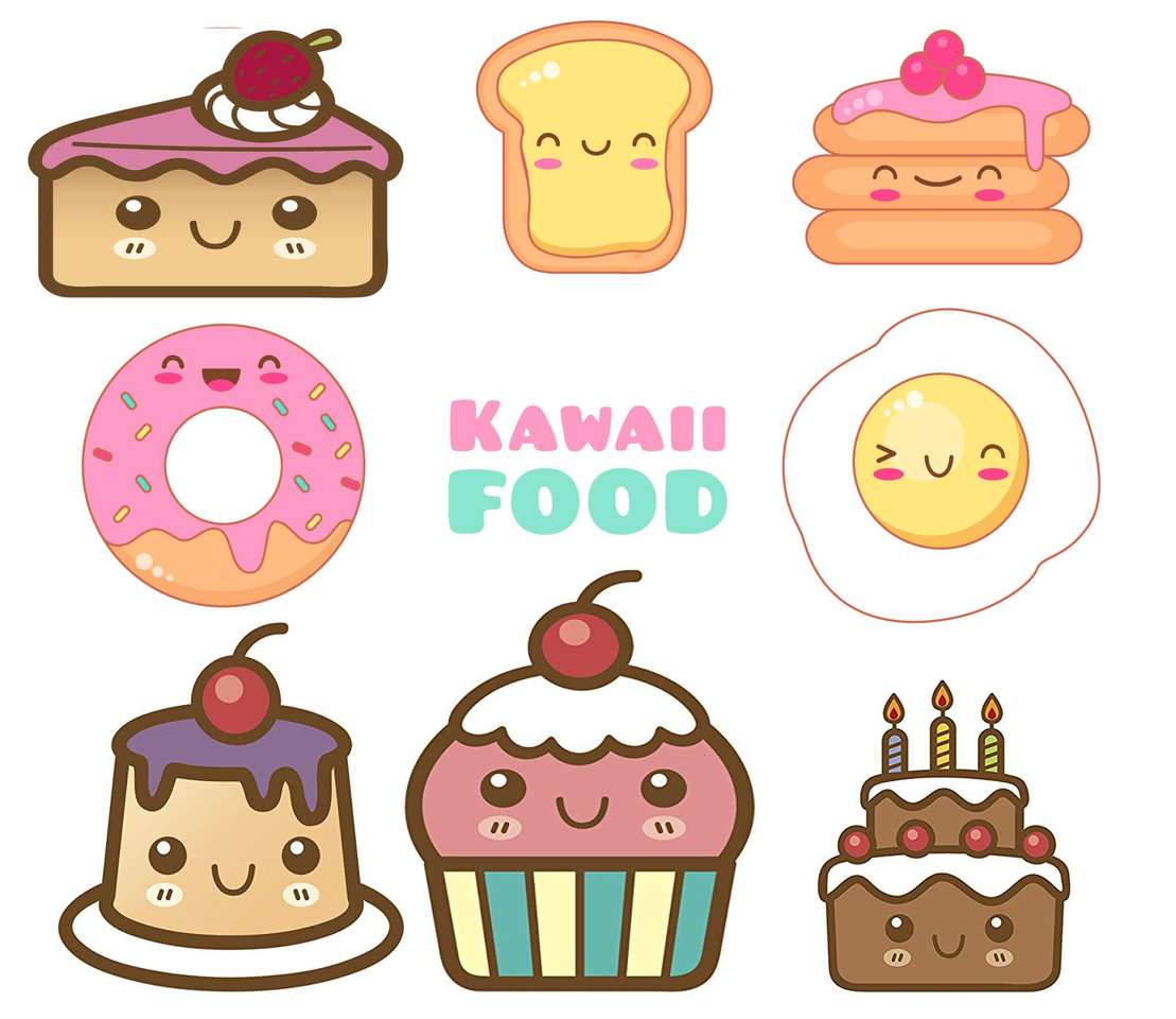 Lindas comidas kawaii rompecabezas en línea