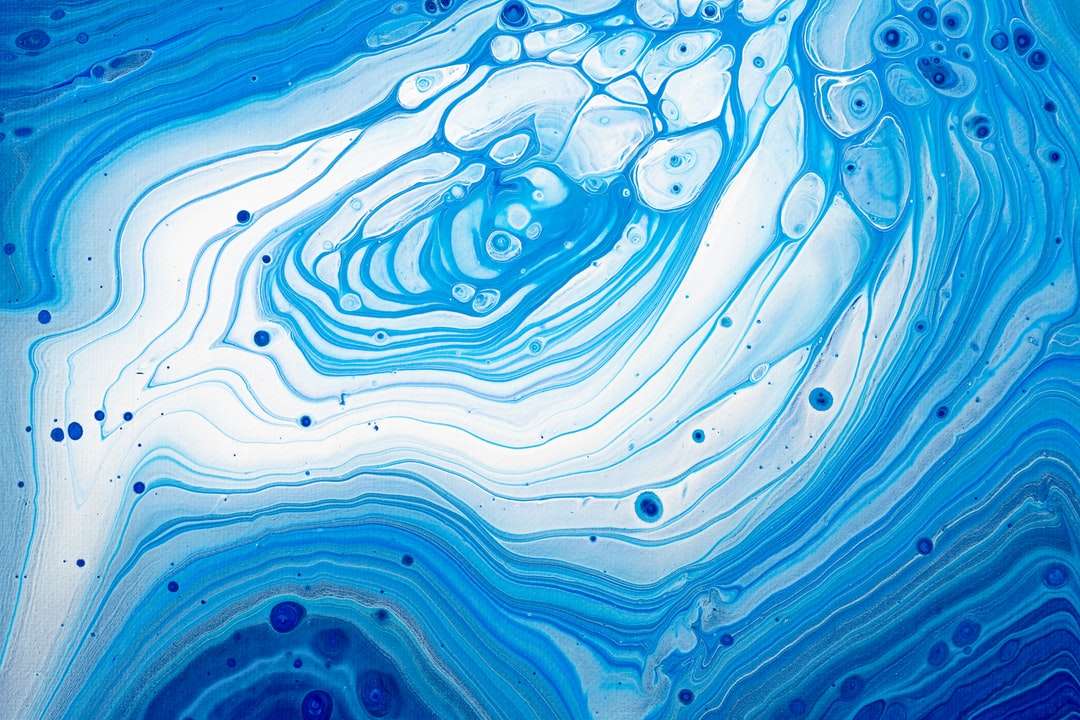 blauw en wit abstract schilderij online puzzel