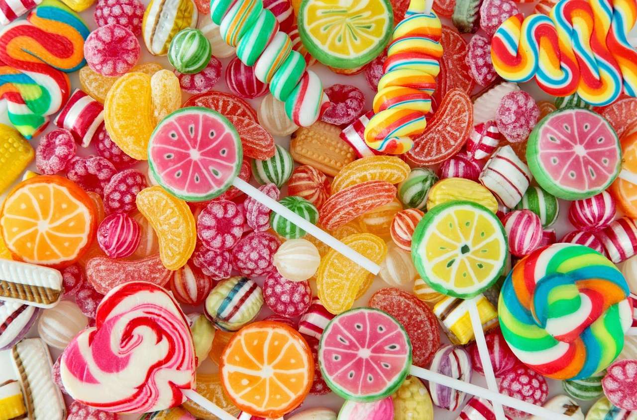 färgglada sötsaker Pussel online