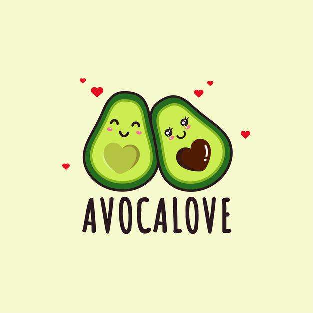 Cute kawaii avocados love online παζλ