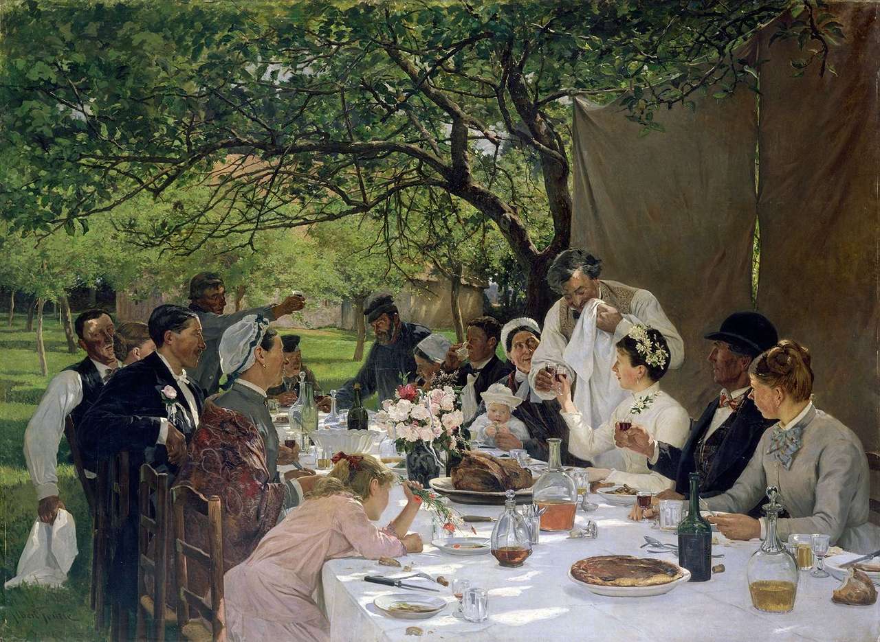 アルベール・オーギュスト・フォーリーによる「イポールでの結婚式の食事」 ジグソーパズルオンライン