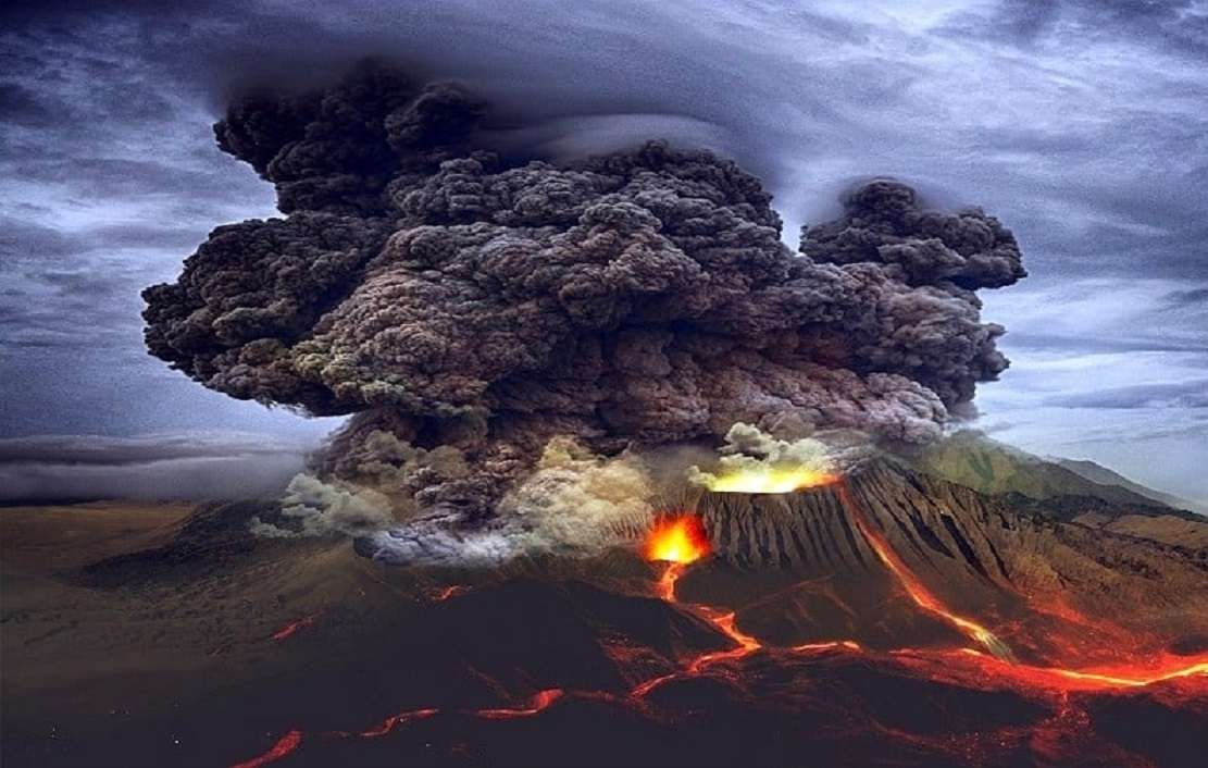 Die Schönheit des Vulkans. Puzzlespiel online