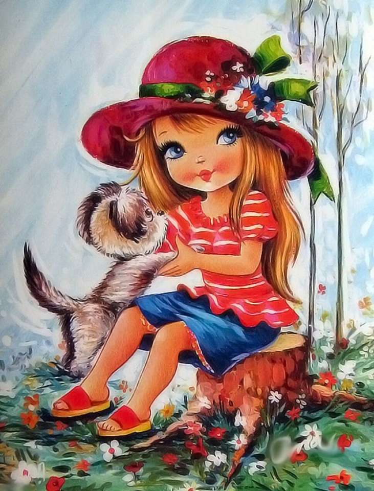 Little girl and her dog jigsaw puzzle online