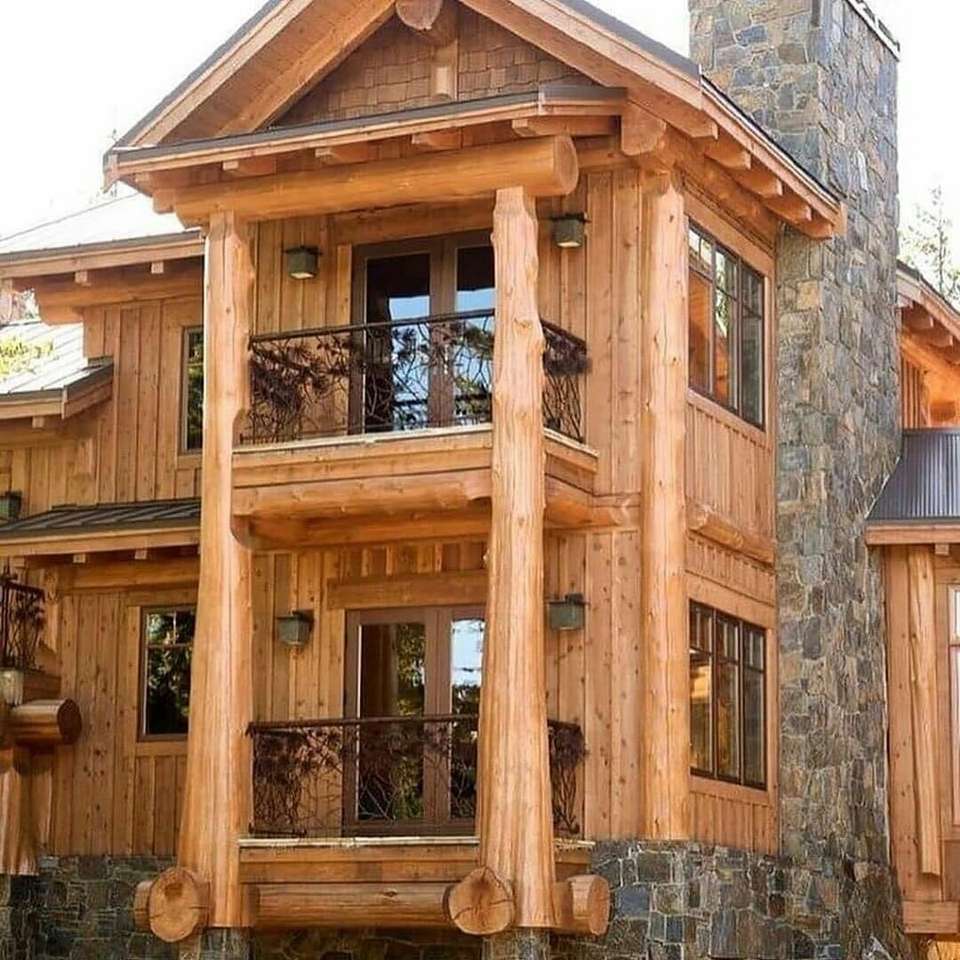 χαριτωμένο ξύλινο και πέτρινο σπίτι παζλ online