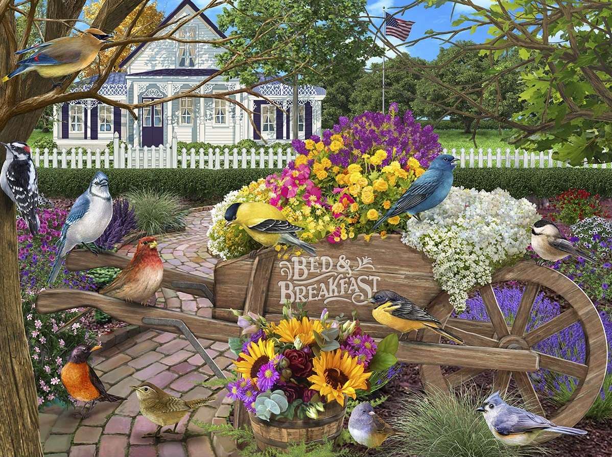 Pássaros e flores puzzle online