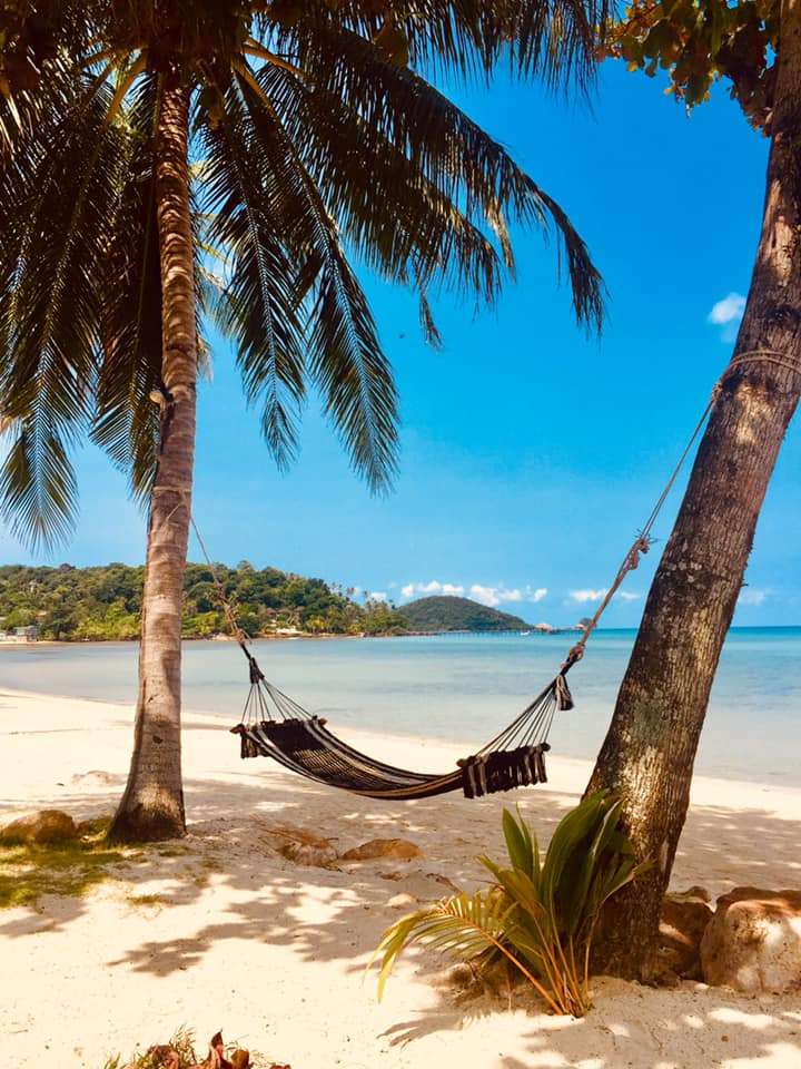 Расслабляющий гамак на пляже онлайн-пазл