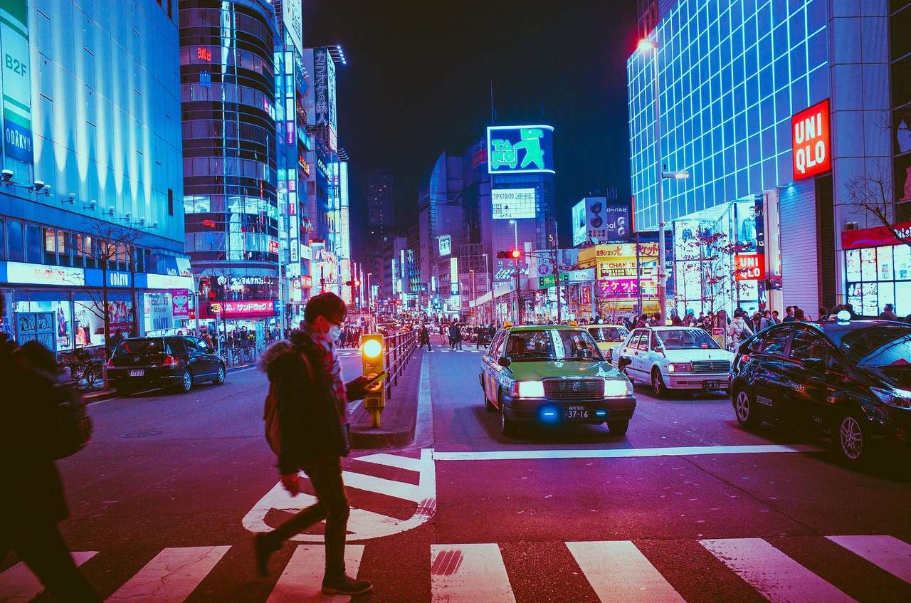 Япония през нощта онлайн пъзел