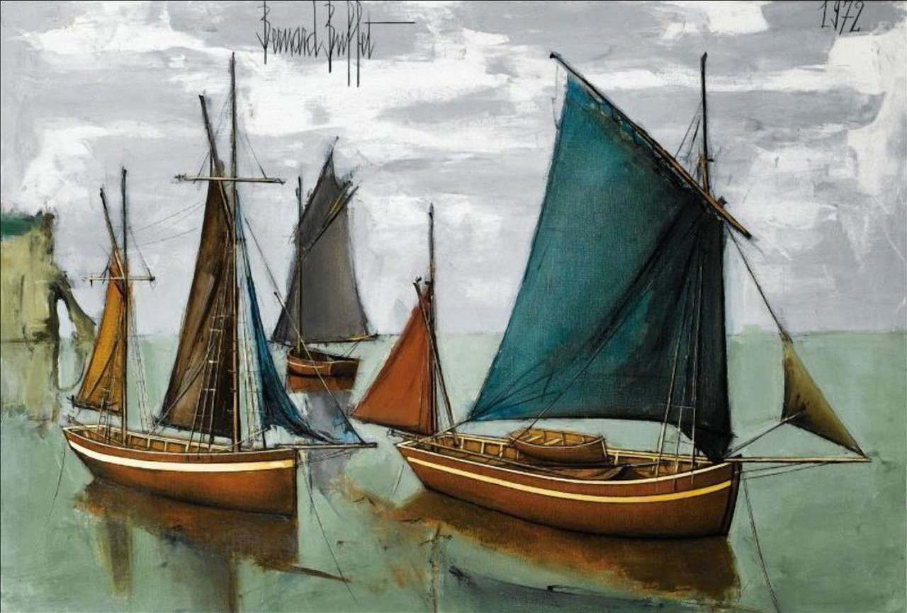 Bernard Buffet „Rybářské lodě“ (1972) skládačky online