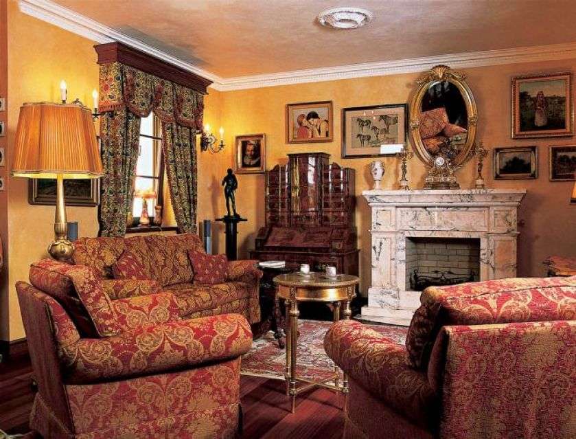 barokke lounge met open haard legpuzzel online
