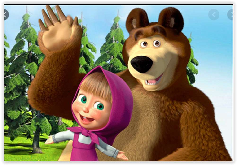 Máša a medveď pussel på nätet