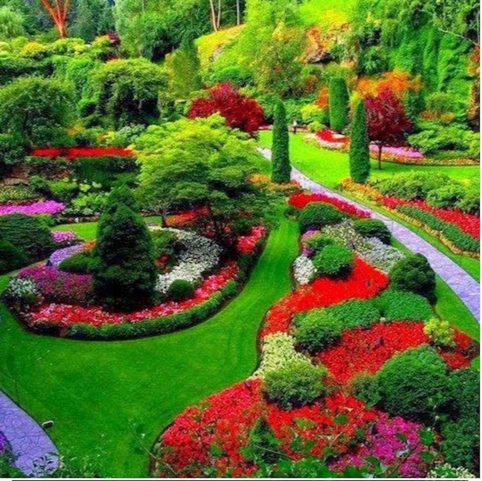 nádherně upravený park nebo zahrada παζλ online