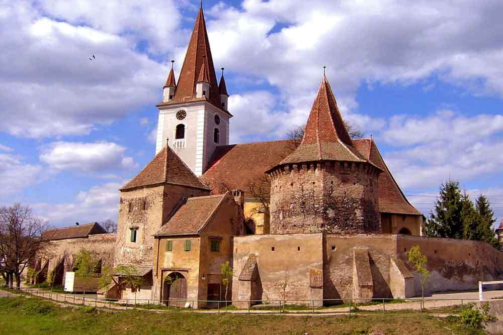Stärkta kyrkor i Sibiu i Rumänien pussel på nätet
