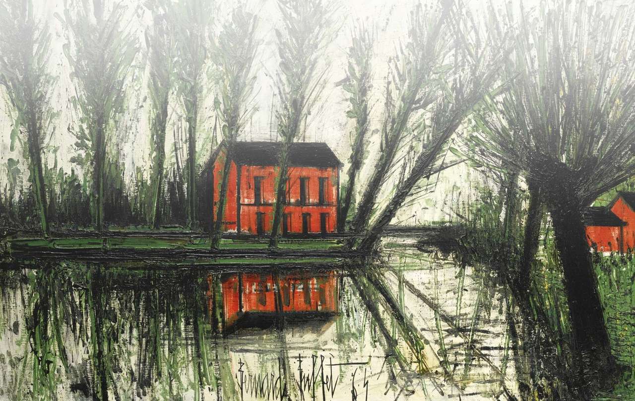 Ένα σπίτι ζωγραφισμένο από τον Μπερνάρ Μπουφέ online παζλ