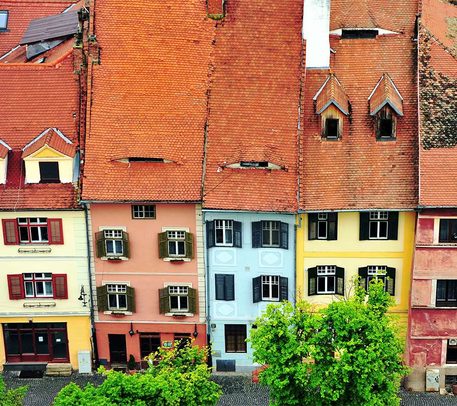 Sibiu Stadt in Rumänien Online-Puzzle