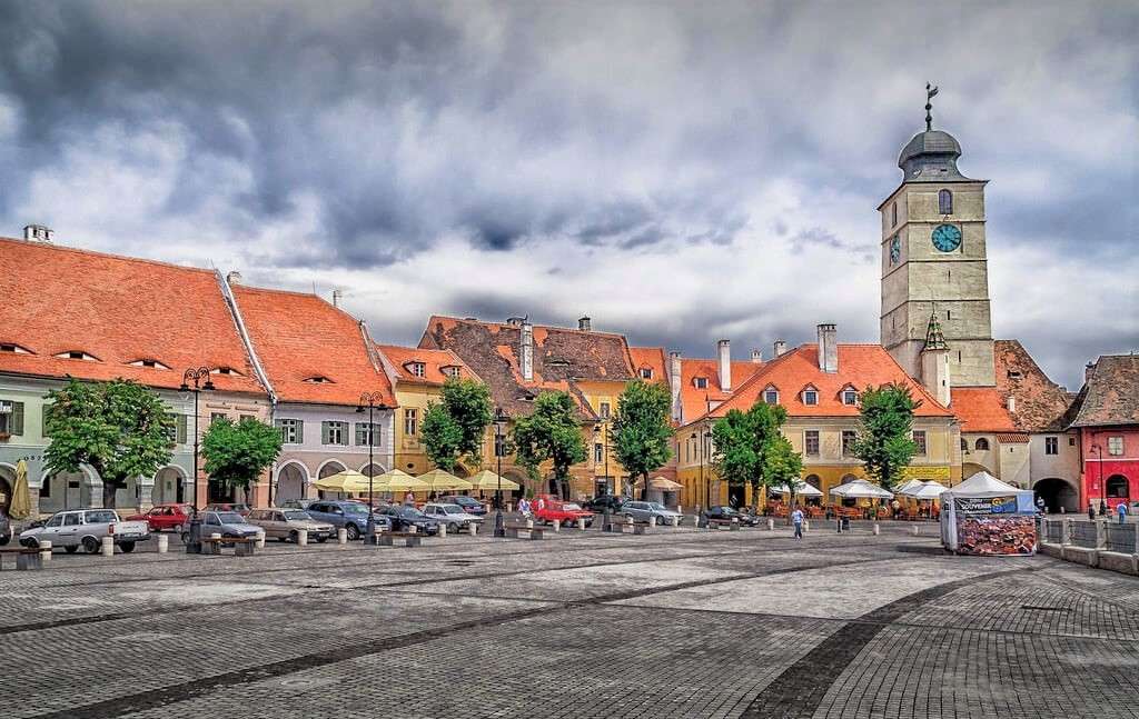 Sibiu stad i Rumänien pussel på nätet