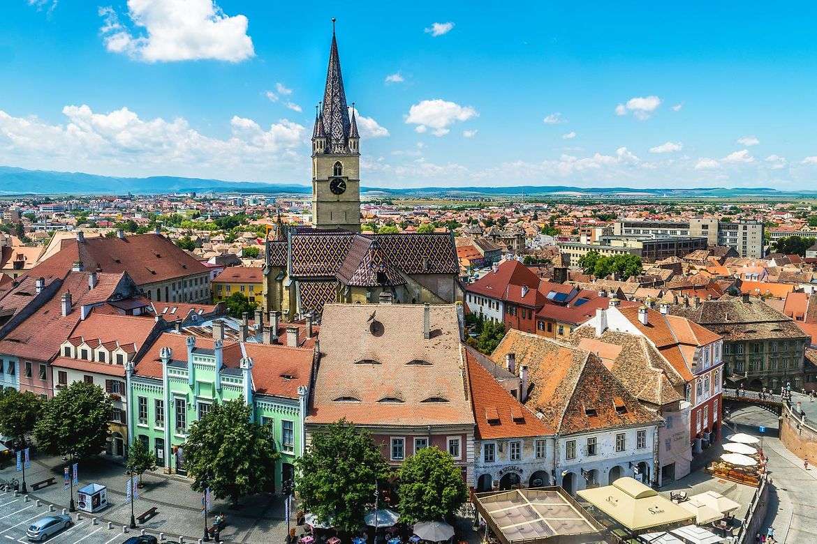 Град Сибиу в ​​Румъния онлайн пъзел