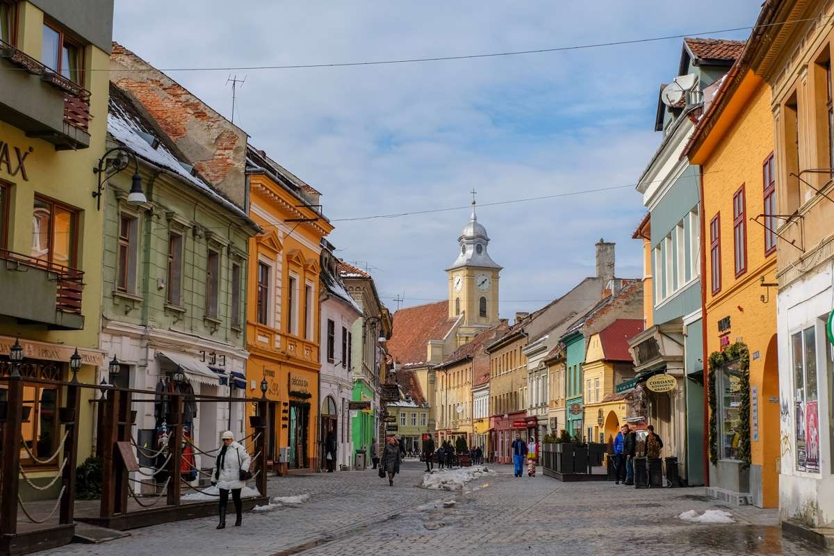 Brasov stad i Rumänien pussel på nätet