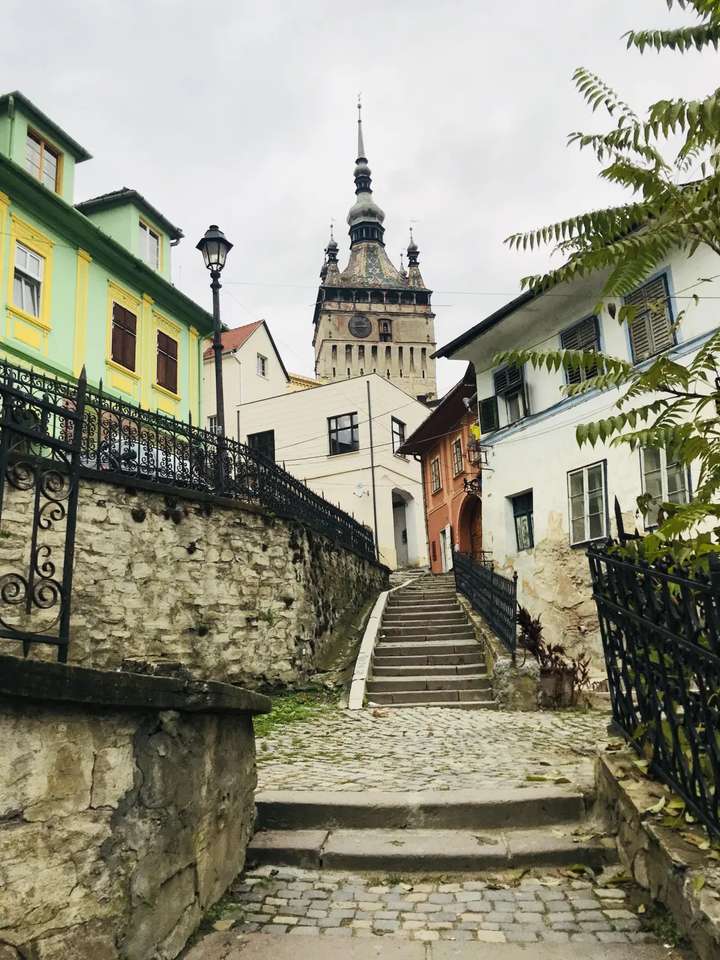 Sighisoara stad i Rumänien pussel på nätet