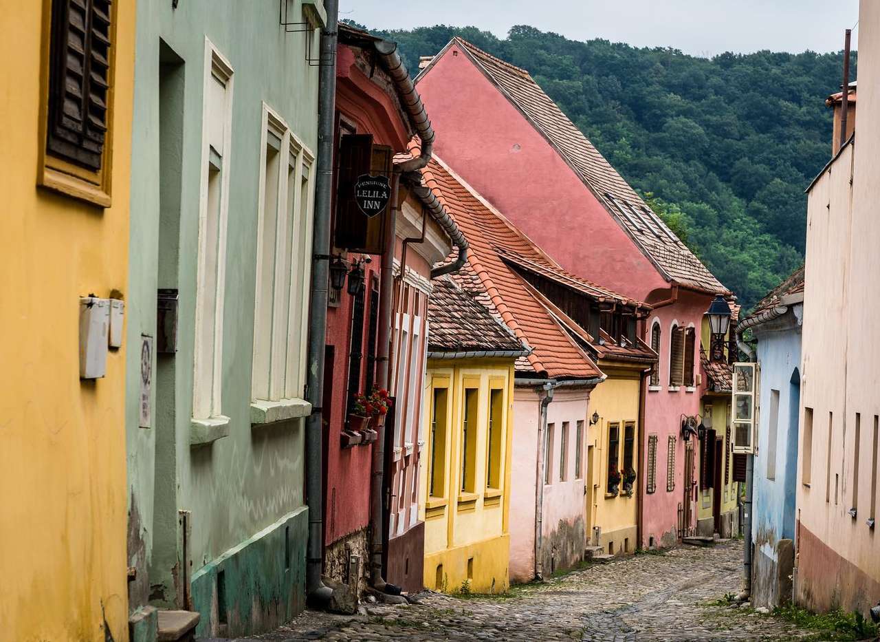 Sighisoara stad in Roemenië legpuzzel online