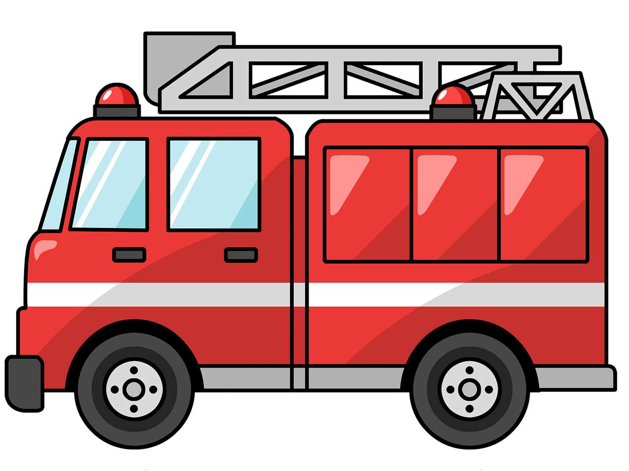 Головоломка пожежна машина онлайн пазл