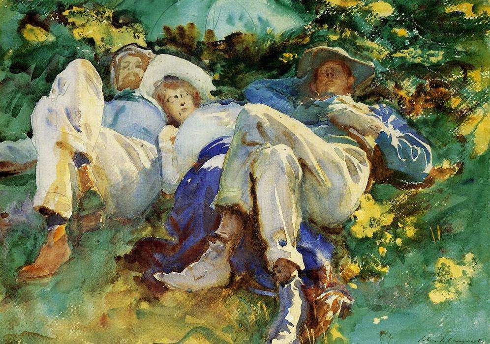 “Sieste” (1880) by John Singer Sargent jigsaw puzzle online