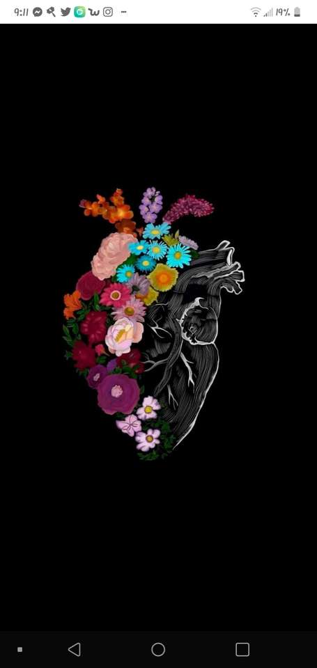 чорні квіти серця пазл онлайн