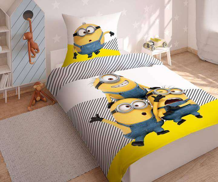 roupa de cama para crianças em minions puzzle online