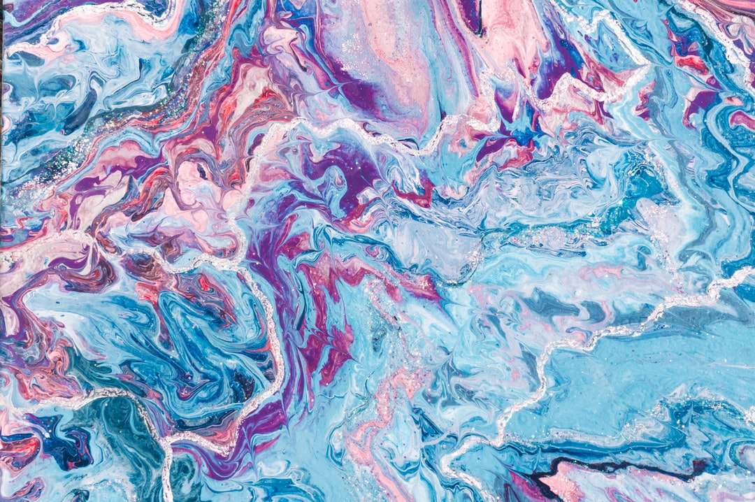 peinture abstraite bleue et rose puzzle en ligne