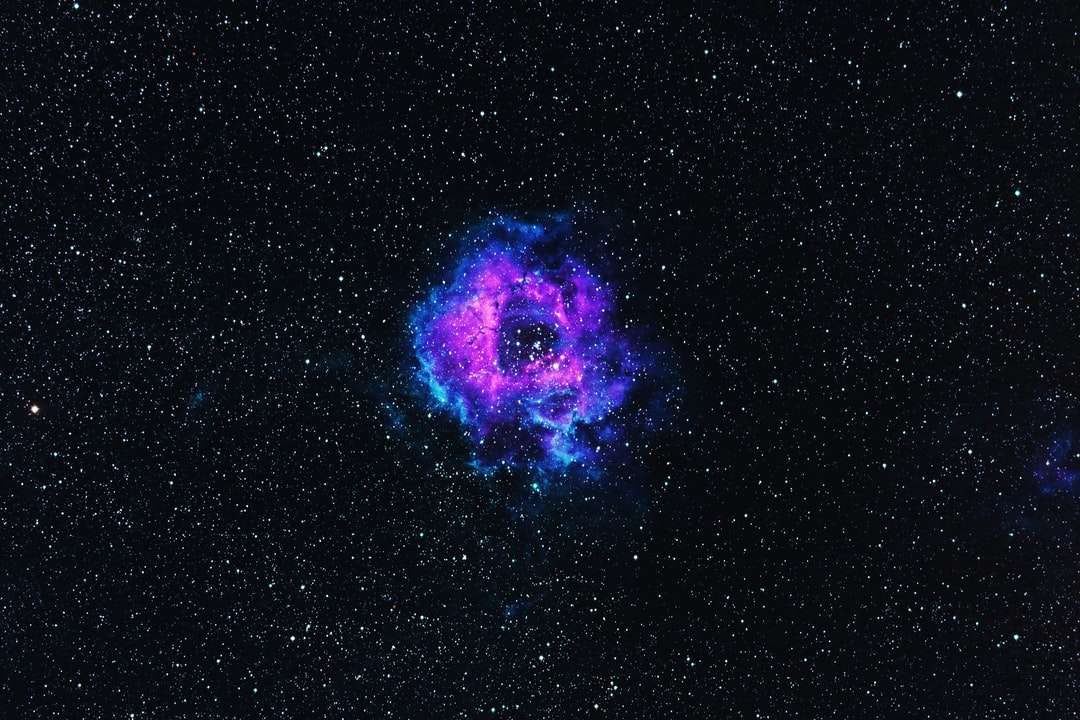 Fialová a modrá galaxie ilustrace skládačky online