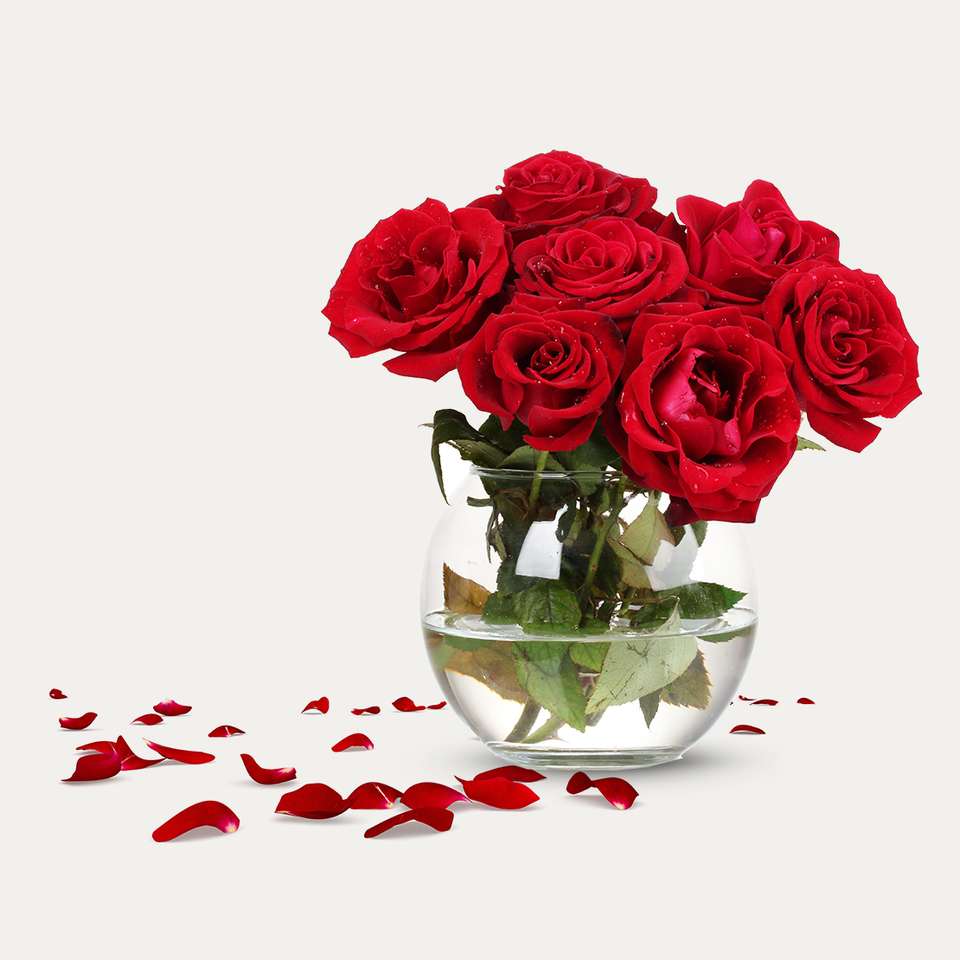 розы в вазе пазл онлайн