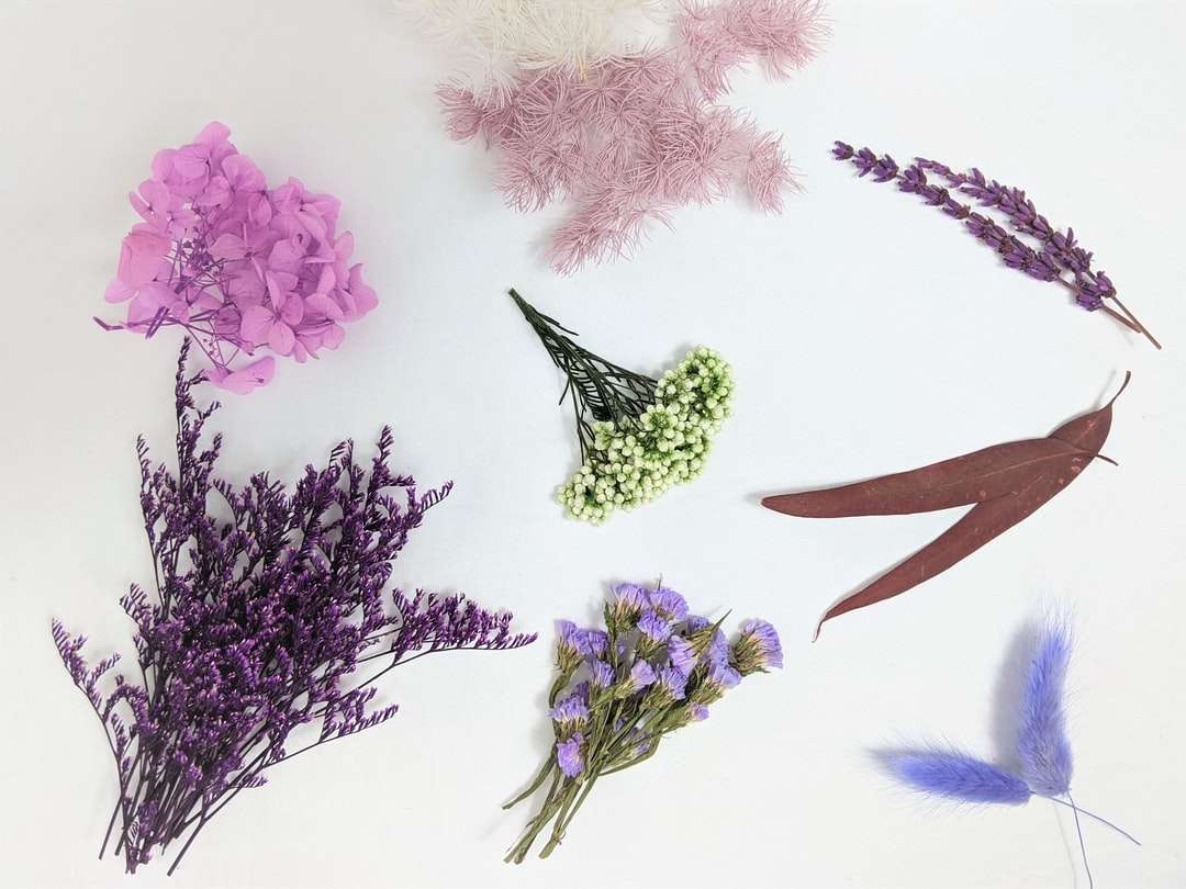 pictura cu flori violete și albe jigsaw puzzle online