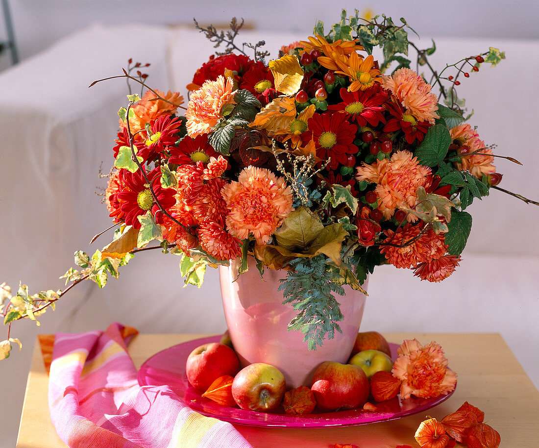 Smíšená barevná kytice skládačky online