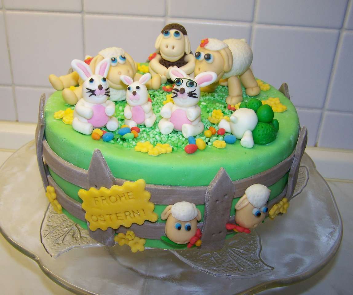 Pasen Grappige Pasen-cake legpuzzel online