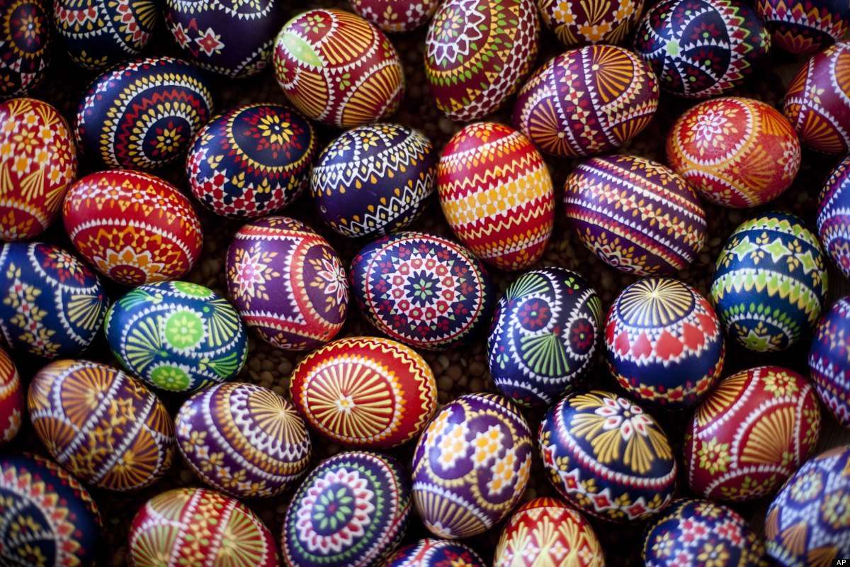 Ovos de Sorbian Pintados Páscoa puzzle online