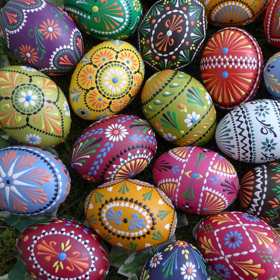 Pâques oeufs de Pâques peints puzzle en ligne