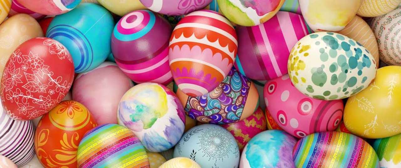 Easter Lots of colorful Easter eggs online puzzle
