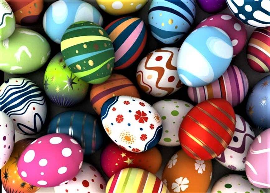 Pasqua Un sacco di uova di Pasqua colorate puzzle online