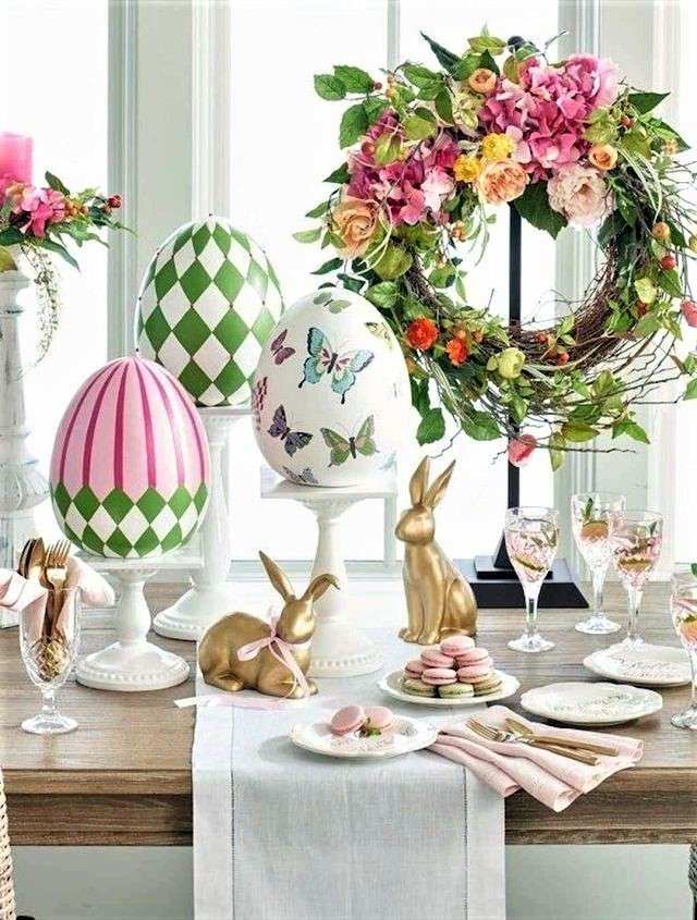 Velikonoce Velikonoční dekorace na stůl online puzzle