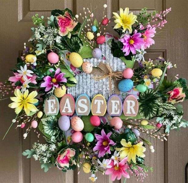 Velikonoční věnec na dveře skládačky online