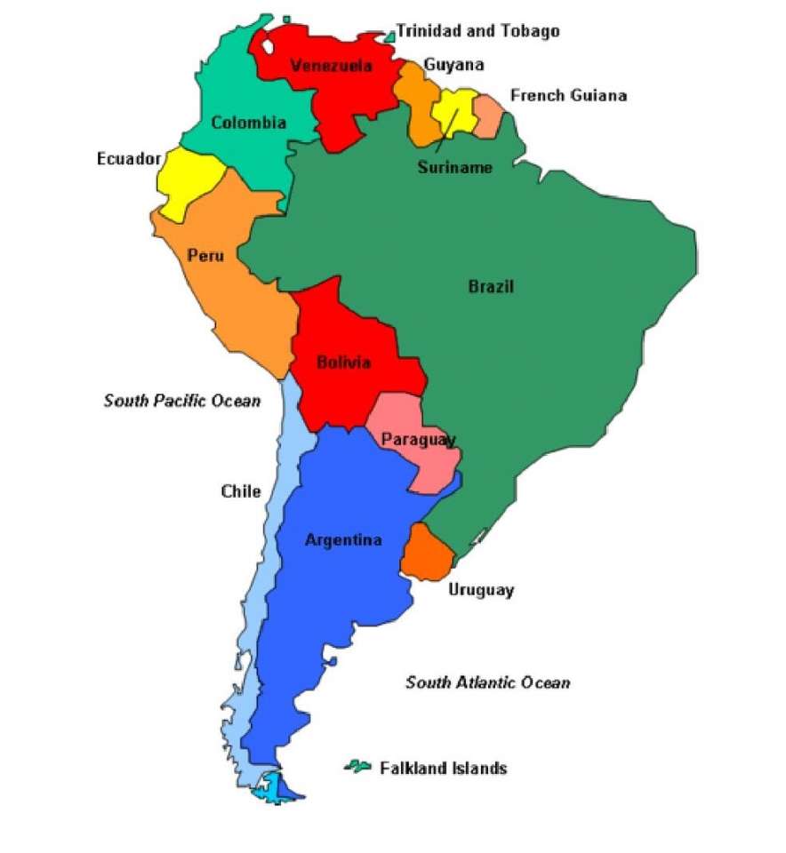 América del Sur rompecabezas en línea
