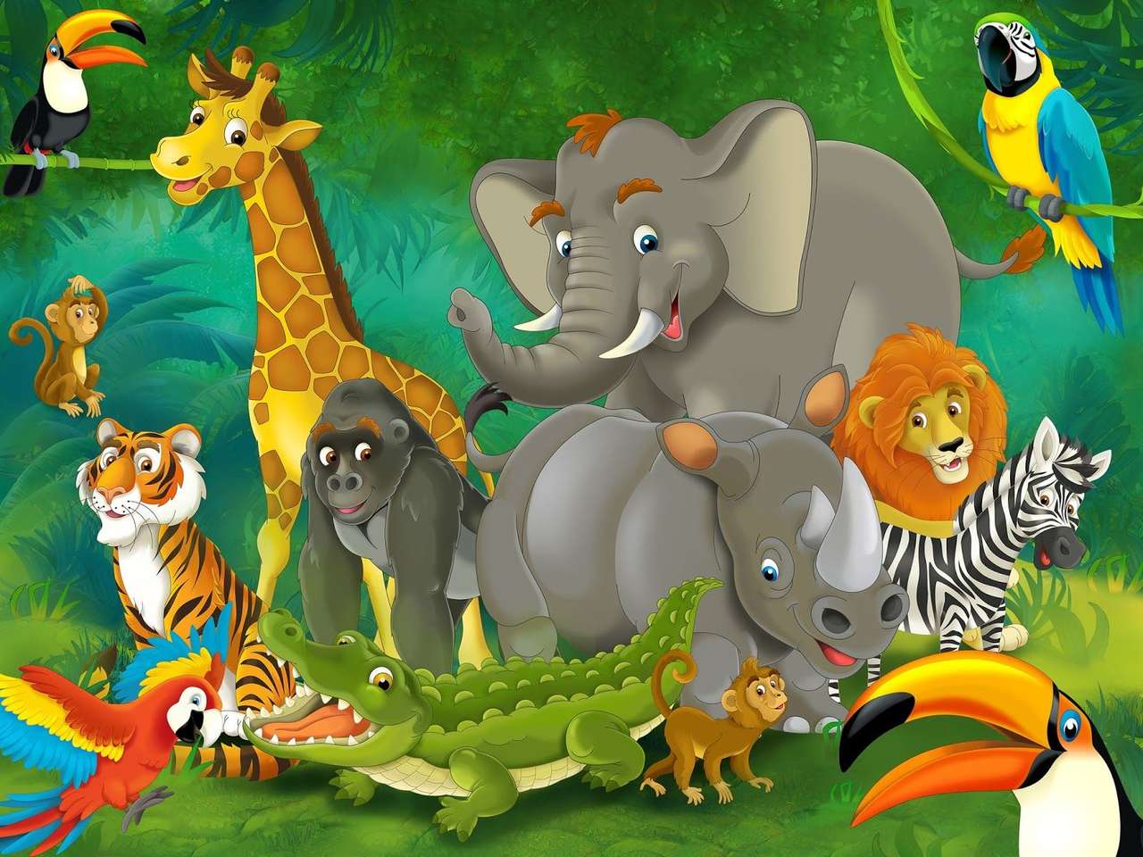Animali della giungla puzzle online