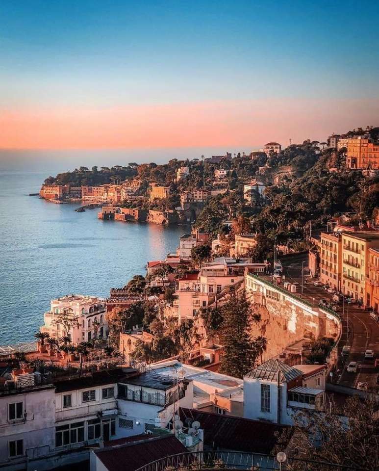 Puesta de sol Capo Posillipo Nápoles Italia rompecabezas en línea