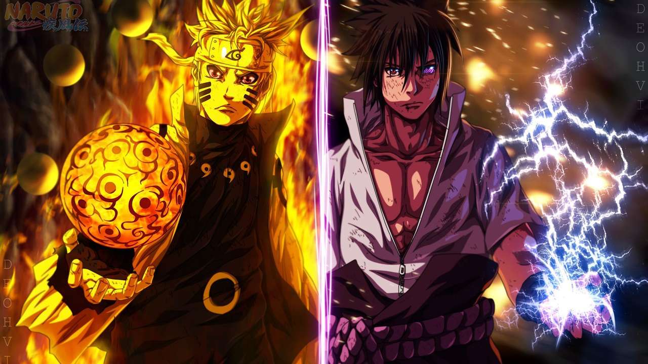 Naruto και Sasuke online παζλ