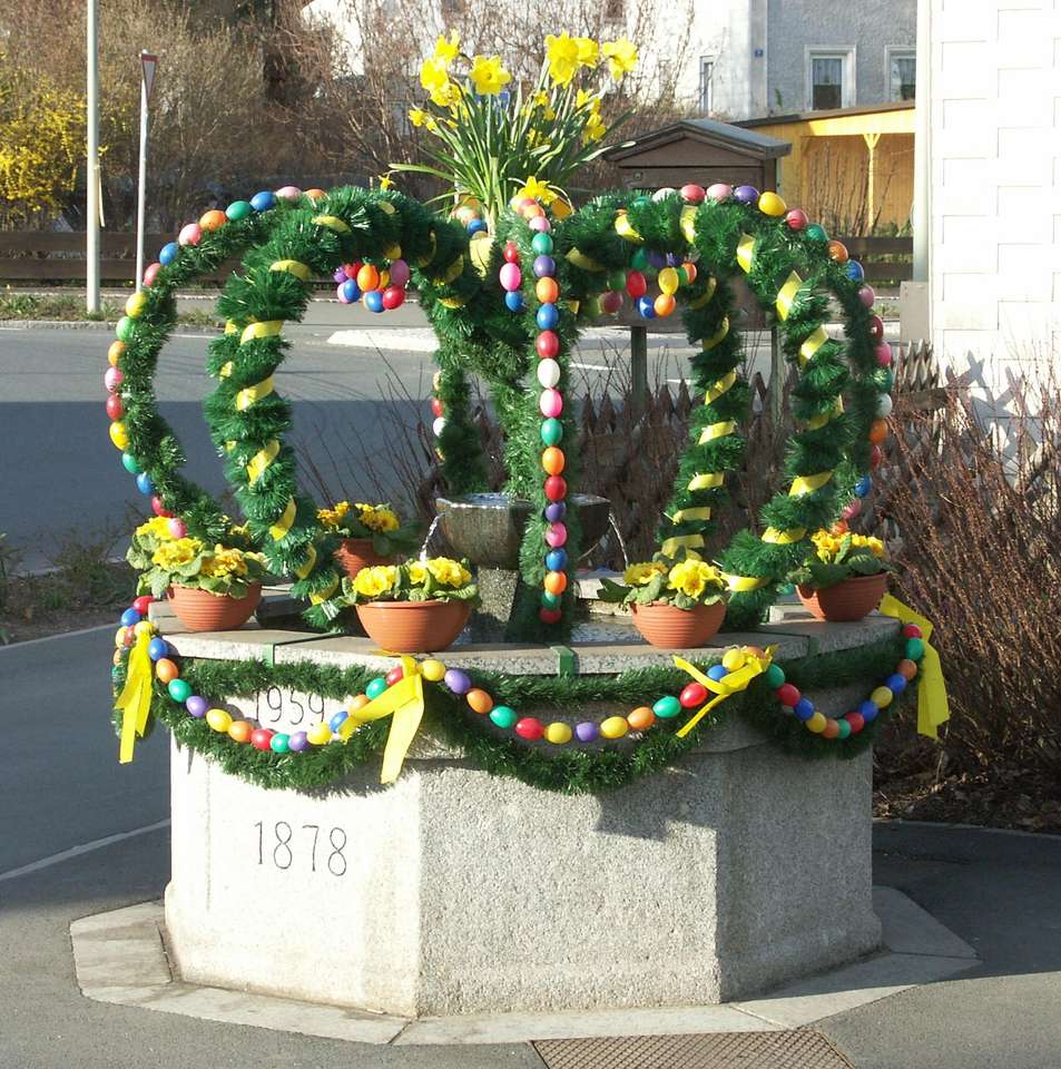 Påsk Osterbrunnen Marktleuthen pussel på nätet