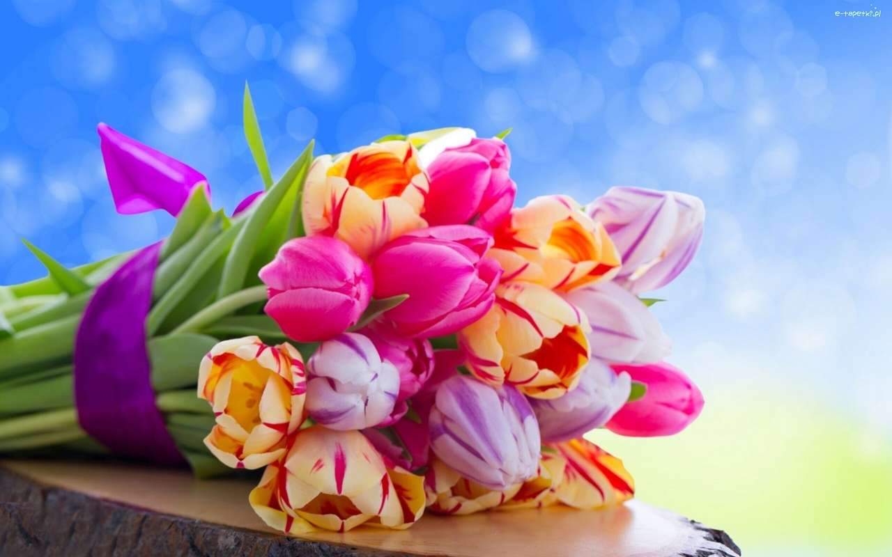 barevné tulipány online puzzle